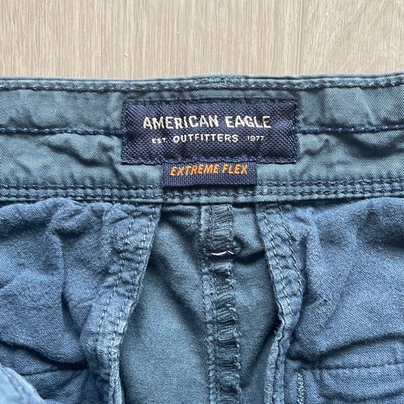 American Eagle Extreme Flex Classic Mens Size 28 Gray Stretch Chino Shorts - Picture 3 of 8